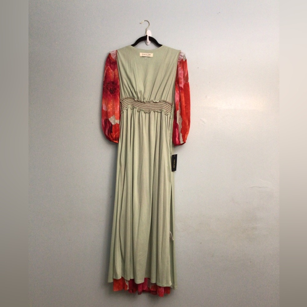 Taylor Red and Green Long Sleeve Dress - Picture 5 of 15